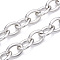 Aluminum Cable Chains, Oval Link Chains, Unwelded, Platinum, 27.5x19.5x4.5mm