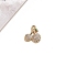 Brass Micro Pave Cubic Zirconia Charms, Fruit, Clear, 9x10mm