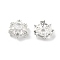 Brass Micro Pave Clear Cubic Zirconia Bead Caps, Long-Lasting Plated, Rack Plating, Flower, Silver, 12x12x5mm, Hole: 2.5mm