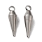 Non-Tarnish 201 Stainless Steel Pendants, Cone Charm, Stainless Steel Color, 18x5mm, Hole: 2.2mm