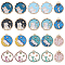 20Pcs 10 Styles Alloy Enamel Pendants, with Crystal Rhinestone, Light Gold, Flat Round with Rabbit & Cat, Mixed Color, 23.5~26.5x22~23.5x1.5~2.5mm, Hole: 1.5~1.6mm, 2pcs/style