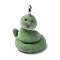 Flocky Animal Resin Pendants, with Platinum Iron Loop, Snake, 16.5x11.5x11.5mm, Hole: 1.8mm