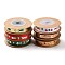 6 Rolls 6 Styles Christmas Hot Stamping Polyester Ribbons, Including Satin Ribbons and Grosgrain Ribbons for Crafts, Gift Package, Flat, Mixed Color, 3/8 inch(10mm), about 5.47 Yards(5m)/Set, 1 roll/style