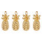 10Pcs Brass Pendants, with Jump Ring, Cadmium Free & Lead Free, Pineapple, Real 18K Gold Plated, 24x9mm, Hole: 3.5mm