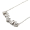 Magnetic Folding Twist Ring Cubic Zirconia Pendant Necklace, with Brass Chains, Platinum, 16.73~17.17 inch(42.5~43.6cm)