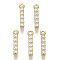 Brass Micro Pave Cubic Zirconia Charms, Nickel Free, Letter, Clear, Real 18K Gold Plated, Letter.I, 13.5x3x2.5mm, Hole: 1.2mm