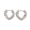 Rack Plating Twist Brass Hoop Earrings, Lead Free & Cadmium Free, Long-Lasting Plated, Platinum, 20.5x20.5mm