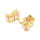 Серьги-каффы из латуни с пластиковым жемчугом и стойкой EJEW-A028-57G-2