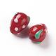 Клубника ручной работы Lampwork бисер LAMP-F006-03-3