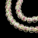 Ручная работа Rondelle золотой песок внутренний цветок Lampwork бисер LAMP-R123-07-1