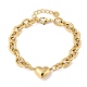 Браслет Heart Liink из нержавеющей стали 304 с цепочками из тросов BJEW-P308-01G-1