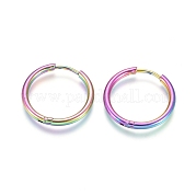 Серьги-кольца Huggie Hoop из нержавеющей стали 304 с ионным покрытием (IP) EJEW-F111A-19mm-Y