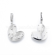 Латунные микропаве прозрачные подвески с фианитом KK-F841-06P