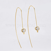 Медные крючки серьги кубического циркония KK-S350-066G