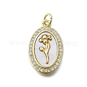 Латунные микропаве прозрачные подвески с фианитом KK-V010-26G