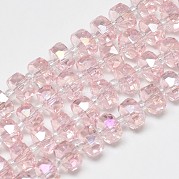 Стеклянные бусины с гальваническим покрытием  EGLA-Q083-8mm-A06