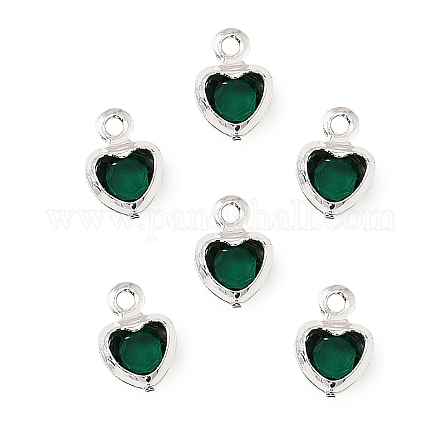 Стеклянные подвески в форме сердца из латуни KK-S385-01S-06-1