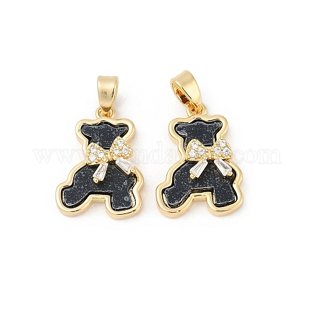 Латунные микропаве прозрачные подвески с фианитом KK-R213-04G-1