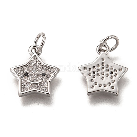 Латунные микропаве прозрачные кубические циркониевые подвески ZIRC-B002-52P-1
