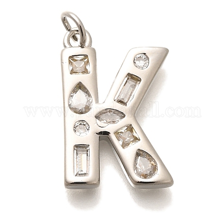 Латунные микропаве прозрачные подвески с фианитом KK-G521-01P-K-1