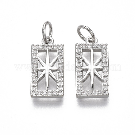 Латунные микропаве прозрачные подвески с фианитом KK-R133-004-02P-NF-1