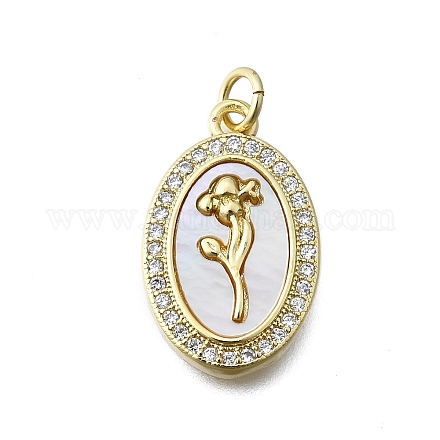 Латунные микропаве прозрачные подвески с фианитом KK-V010-26G-1