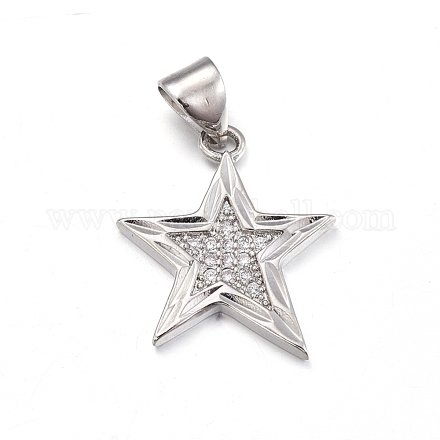 Латунные микропаве прозрачные подвески с фианитом ZIRC-L085-85P-1