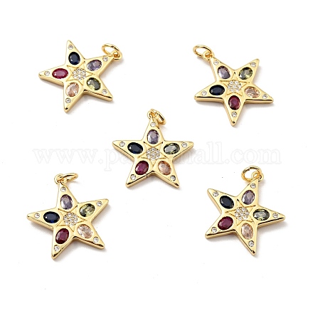 Латунные микро проложить кубического циркония подвески KK-E015-28G-1