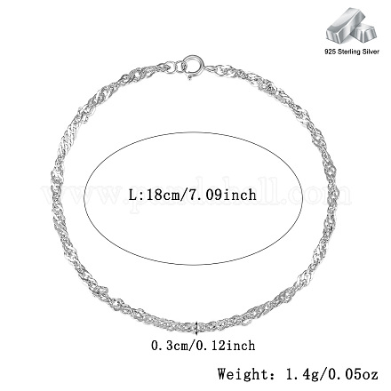 Серебряный браслет-цепочка из стерлингового серебра 925 пробы CJ1255-13-1