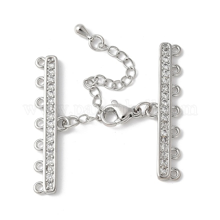 Удлинитель цепи из латуни с прозрачным кубическим цирконием KK-F893-10P-1