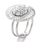 Ion Plating(IP) 304 Stainless Steel Ring, Adjustable Synthetic Howlite Rings, Oval, 17x22mm, Inner Diameter: Adjustable