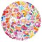 PVC Sticker, Self-adhesion, for Suitcase, Skateboard, Refrigerator, Helmet, Mobile Phone Shell, Flower, Mixed Color, 40~80mm
