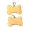PVD Vacuum Plating 304 Stainless Steel Pendants, with Jump Ring, Bone Charm, Golden, 10x15x1.4mm, Hole: 3.2mm