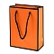 Rectangle Paper Bags with Twisted Rope Handles, for Gift Bags and Shopping Bags, Orange, 12x5.7x16cm