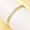 Brass Micro Pave Clear Cubic Zirconia Link Chain Bracelets for Women, Rectangle, Long-Lasting Plated, Rack Plating, Lead Free & Cadmium Free, Real 18K Gold Plated, 7-5/8 inch(19.5cm)