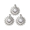 304 Stainless Steel Pendants, Sun, with ABS Plastic Imitation Pearl, Stainless Steel Color, 18.5x15.5x4.5mm, Hole: 1.5mm