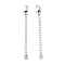 925 Sterling Silver Chain Extenders, with Lobster Claw Clasps & Charms, Heart, Antique Silver, 63x2.5mm, Hole: 2.4mm