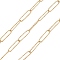 304 Stainless Steel Textured Paperclip Chains, Unwelded, with Spool, Golden, 20x5x1mm, about 32.81 Feet(10m)/Roll