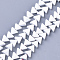 Spray Painted Non-magnetic Synthetic Hematite Beads Strands, Triangle, White, 6x7x3.5mm, Hole: 0.8mm, about 66~70pcs/strand, 15.1 inch~16.3 inch