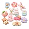 Opaque Resin Decoden Cabochons, for Jewelry Making, Cherry/Rabbit/Candy, Mixed Shapes, 15~28x15~31x7~9mm