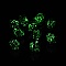 Luminous Glass Bead, Glow in the Dark,  Cube, Coffee, 11x11x10mm, Hole: 1.6mm