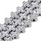 Electroplated Synthetic Non-magnetic Hematite Beads Strands, Cross, Platinum Plated, 8.5x8.5x3mm, Hole: 0.7mm, about 47pcs/strand, 15.91''(40.4cm)
