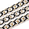 Aluminium Two Tone Rhombus Link Chains, Unwelded, with Spool, Gunmetal & Golden, 19x13x2mm, about 32.81 Feet(10m)/Roll