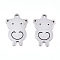 Tarnish Resistant 201 Stainless Steel Pendants, Laser Cut, Bear, Stainless Steel Color, 21.5x14x0.9mm, Hole: 1.8mm