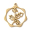 304 Stainless Steel Pendants, Flower, Golden, 23.5x21.5x1mm, Hole: 1.5mm