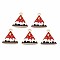 Alloy Enamel Pendants, Cadmium Free & Lead Free, Light Gold, Triangle with Moon, FireBrick, 19x20x1.5mm, Hole: 1.5mm