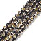 Faceted Millefiori Glass Round Beads Strands, Black, 6mm, Hole: 1mm, about 64pcs/strand, 14.1 inch