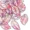 Handmade Transparent Czech Lampwork Pendants, with Gold Foil
, Leaf Charms, Plum, 28x17x3.5mm, Hole: 1.2mm
