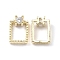 Brass Micro Pave Clear Cubic Zirconia Cabochons, Nickel Free, Rectangle, Real 18K Gold Plated, 9x6x3mm