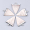Electroplate Natural Pink Aventurine Pendants, with Iron Findings, Triangle, Platinum, 30~34x23x5~5.5mm, Hole: 1.6mm